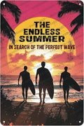 Beach Inspired Metal Tin Sign The Endless Summer Rustic Wall Decor Vintage Surf Shack Art Iron Poster For Cafe Bedroom Coastal Gift 12x8 Inch