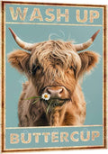 Metal Signs Wash Up Buttercup Highland Cow Vintage Tin Sign for Home Office Kitchen Bar Cafe Garden Bathroom Wall Decor 12x8 Inch