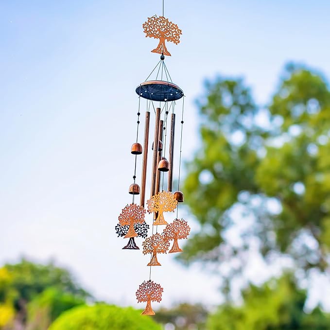 Tree of Life Wind Chimes Outdoor Tree of Life Gifts for Women Men Mom Gardening Birthday Gifts Metal Memorial WindChimes for Outside/Indoors, Lawn, Patio, Yard Art, Garden Decor, Yard Decorations