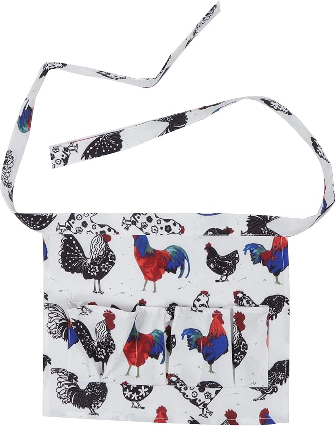 Egg Collecting Apron with Multiple Pockets | Convenient Egg Holder for Chickens/Ducks/Quails | Farmhouse Gathering Apron with Secure 10x8cm Pockets | Resilient Polyester (2 S)