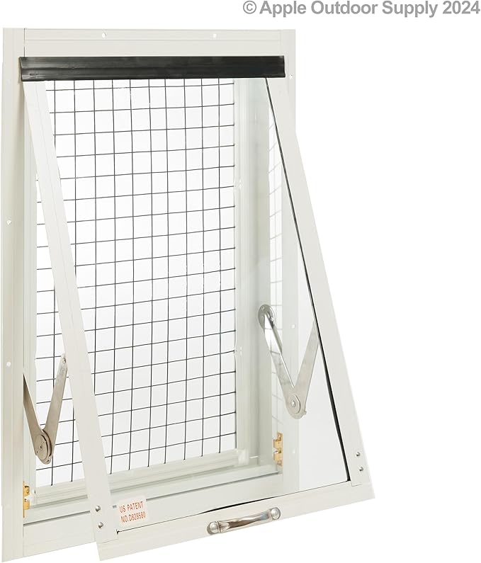 Chicken Coop Window 24" W x 27" H, Flush Mount Tilt Out Brown for Chicken Coops, Sheds, and Playhouses 1 PK (WCC2427BR-BX1)