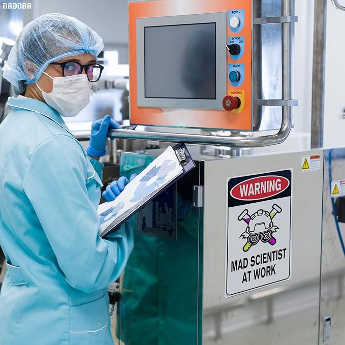 Mad Scientist Wall Decor Science Poster - 8x12" Mad Scientist At Work Warning Sign Science Gifts Mad Scientist Decor Chemistry Poster Wall Art Decor Metal Tin Sign - Aluminum Sign Science Posters