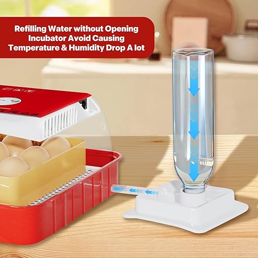 Incubators for Hatching Eggs 15-35 Eggs Incubator with Automatic Egg Turning and ℉Temperature Display LED Candler Poultry Incubator for Hatching Chicken Duck and Quail Incubator（Red）