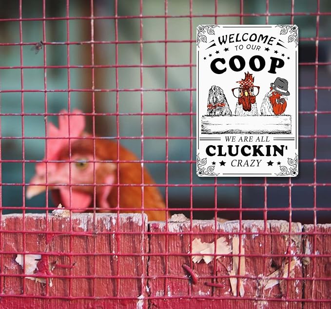 Bestylez Welcome To Our Coop Funny Chicken Sign Chicken Coop Sign Chicken Decor 12" * 8" (215)