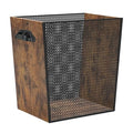 2 Gallon Wooden Trash Can - Rustic Decorative Waste Paper Basket - Garbage Bin for Bedroom, Bathroom, Office, Living Room