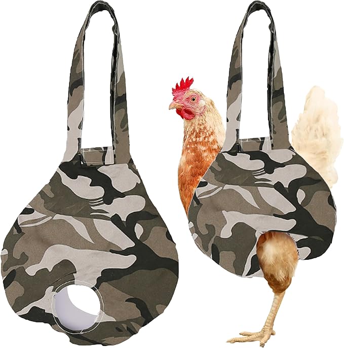 Chicken Holder Bag Chicken Medic Bag Chicken Carrier with Handle Chicken Supplies Catching Hand Bag for Hen Rooster Poultry Chicken Transport (Camouflage (1 Pack))