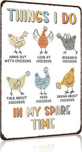 Funnysign Vintage Chicken Sign Things I Do In My Spare Time Funny Tin Sign for Chicken Coop Farm Kitchen Garden Yard Decor 8x12 inch(3882)