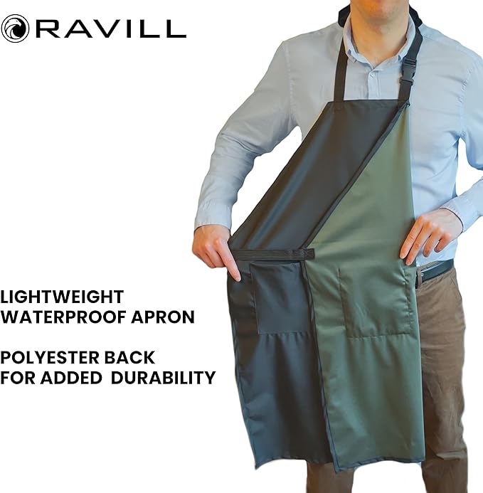 Waterproof Apron For Men and Women - 2 Pockets - 35" Long Multi Purpose Work Aprons for Dishwashing, Dog Grooming