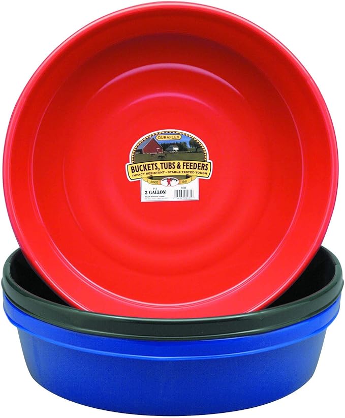 Little Giant® Plastic Utility Pan | Feed Pan | Durable & Versatile Livestock Feeding Bucket | Made in USA | 3 Gallon | Green