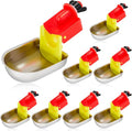 8 Pack Heavy Duty Auto Metal Chicken Waterer Cups, Stainless Steel Freeze Leak Proof Poultry Rabbit Watering System Fits 5 Gallon Bucket and 3/8'' Hole Saw
