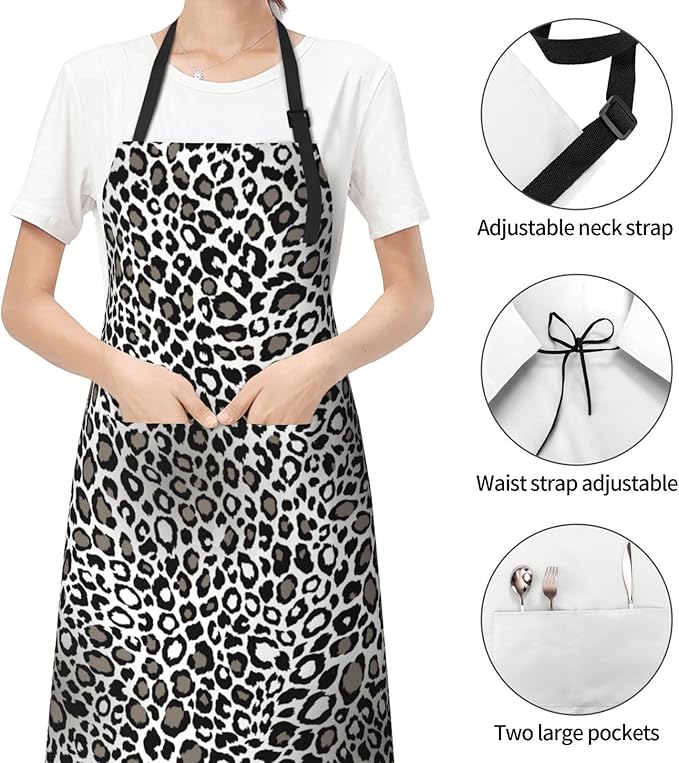 Perinsto Waterproof Apron With 2 Pockets Kitchen Chef Aprons Bibs For Cooking Baking Painting Gardening Grooming