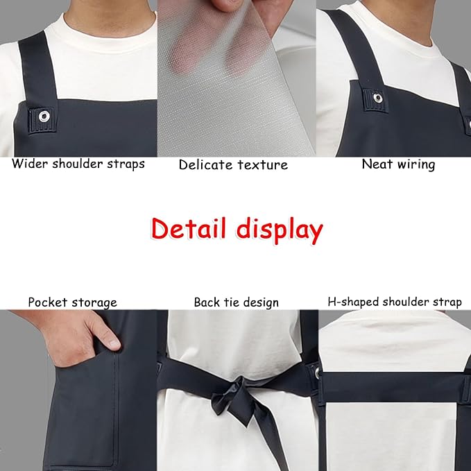 Extended Cowhide Apron Water Proof Oil-resistantly and Wear-resistantly Industrial Aprons H-shaped Shoulder