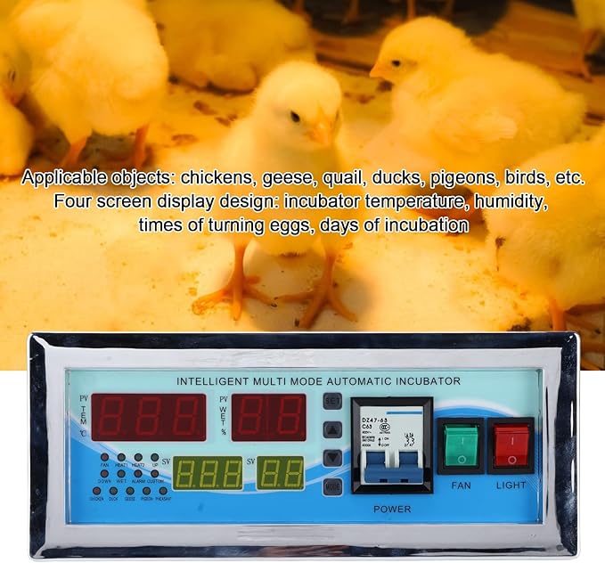 Egg Incubator Controller 110V Microcomputer Automatic Intelligent Temperature Humidity Control Thermostat for Chicken Quail Pigeons (#1)