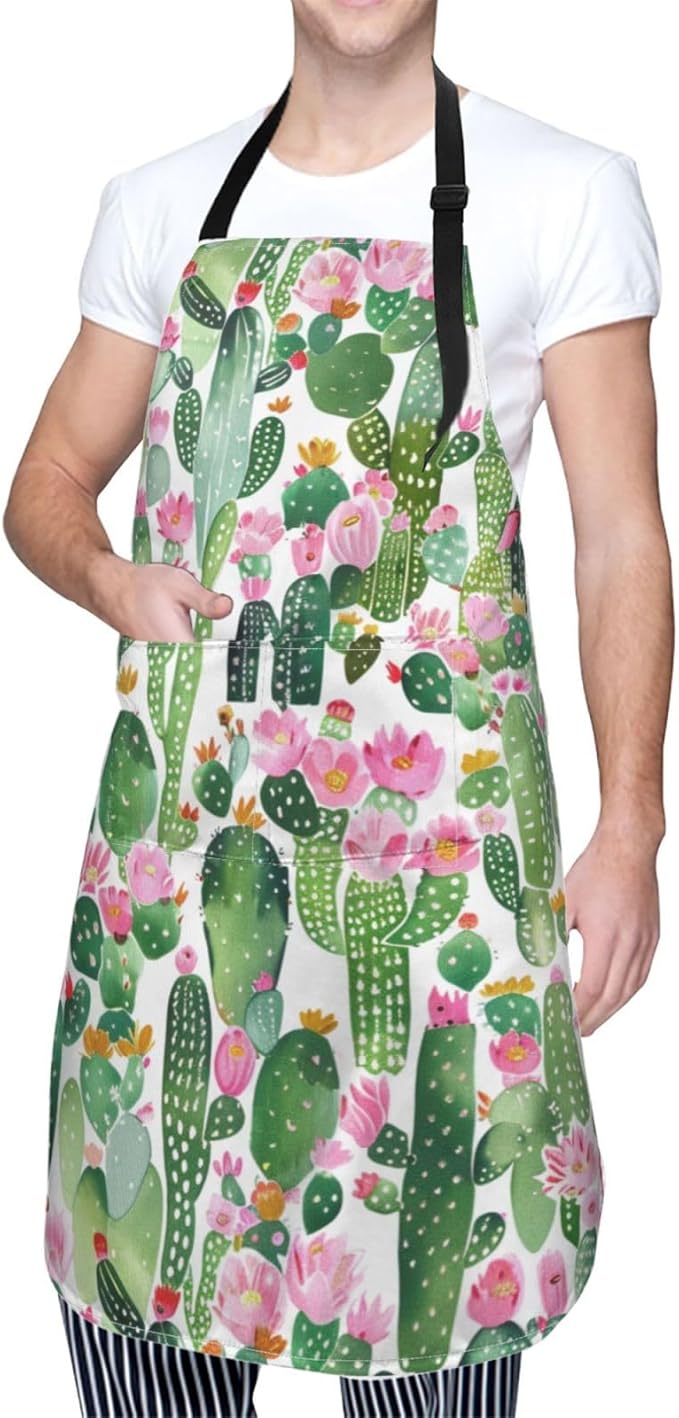 Shark Jumping Home Aprons 2 Pockets 33"×28" for Men Women, Ocean Sea Waterproof Kitchen Cooking Bib