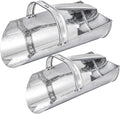 2 Pack Feed Scoop for Livestock, Metal Feed Grain Scoop, Heavy Duty Horse Feed Scoops with Encased Handle, Stackable Durable Poultry Feed Scoops for Chicken Bird Gardening Farm, 2.5 Qt and 4 Qt