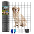 Welded Wire Fence 48inch x 50ft, 2inch x 3inch Black Chicken Wire Fencing, 16Gauge PVC Coated Garden Wire Fence Rolls, Anti-Rust Metal Fencing for Yard Plant Protection Poultry Netting