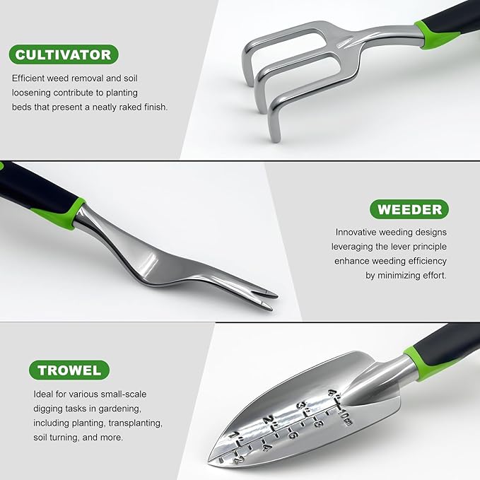 8-piece women's gardening tool set, non-slip heavy-duty hand gardening tools. Suitable for transplanting, digging, pruning, and fertilizing. Perfect for outdoor and indoor potted plants.