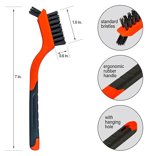 Generic 5Pcs Wire Brush and Scraper Set, Stainless Steel, Brass, Nylon Bristles, 3 Large Brushes, 2 Scrapers, Effortless Handling, Versatile Cleaning, Rust, Paint, Grease Removal