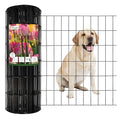 Black PVC Coated Welded Wire Fence 24 Inch x 50 Foot, 2 Inch x 4 Inch 14GA, Garden Border Fencing Roll Vinyl Coated Wire Mesh for Yard Vegetable Plant Protection Poultry Netting
