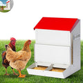 Galvanized Wall Mount Chicken Feeder No Waste Hanging Chicken Feeder with Lid Weatherproof Metal Automatic Poultry Feeder Trough Food Dispenser Mess Free for Duck Geese, Hens, Turkeys Coop
