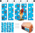 MOMWOW Chicken Nest Box Curtains - Home Partition Curtain for Laying Eggs - Wind, Rain, Light Protection - Prevent Disturbance - Easy Button Closure (Blue_1)