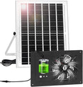 Solar Powered Fan with Battery Run Day/Night, 15W Solar Fan for Chicken Coop with 16.4Ft Cable,3/6H Timer, Waterproof Greenhouse Fans for Shed, Chicken Coop,Ventilation