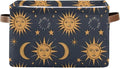 JIPONI Astrology Suns Moon Fabric Storage Bins for Shelves, Decorative Storage baskets for organizing, Closet Organizer with Handle for Cloth, Toys, Bedrooms, Farmhouse