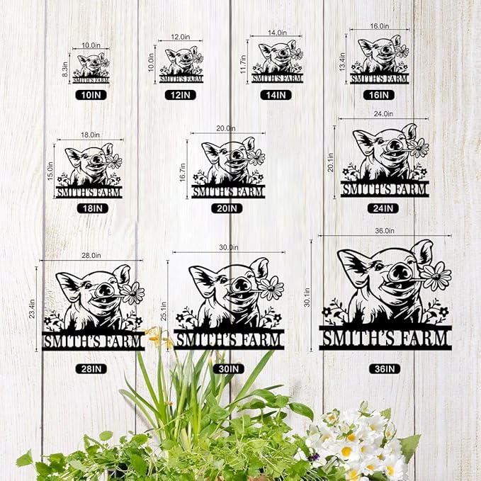 Personalized Hanging Metal Farm Signs, Personalized Outdoor Ranch Sign, Outdoor Farm Signs,Last Name Metal Sign,Custom Large Farmhouse Sign (Design 4)
