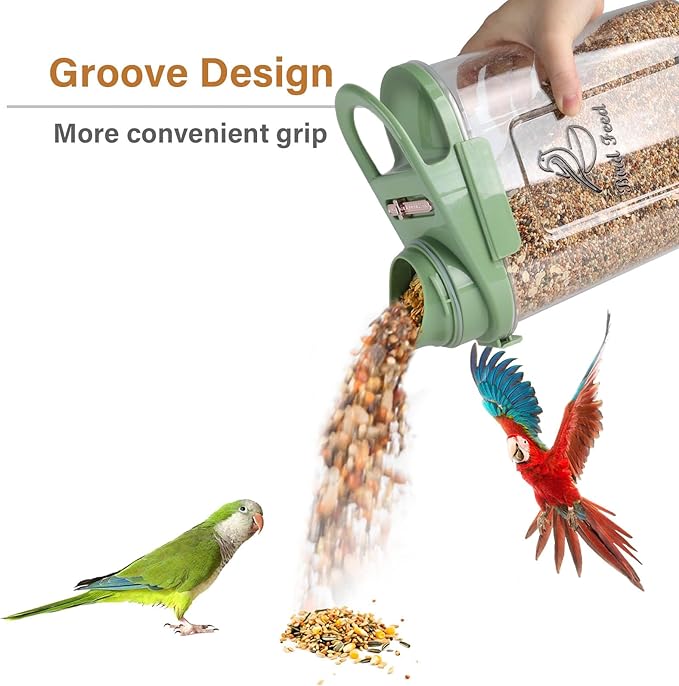 Bird Seed Storage Container,Pet Food Storage Containers with Handle and Measuring Cup/Lid,Airtight Bird Food Storage Container for Wild Bird Feeders Dispenser Hermetically Or Outdoor Feeding
