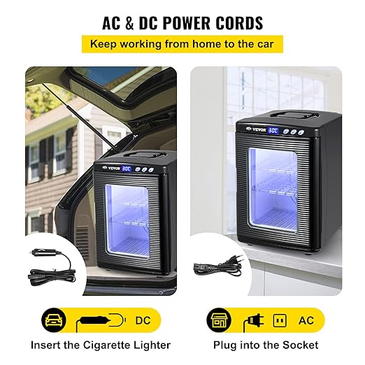Happybuy Black Reptile Incubator 25L Scientific Lab Incubator Digital Incubator Cooling and Heating 5-42°C Reptile Egg Incubator 12V/110V Work for Small Reptiles