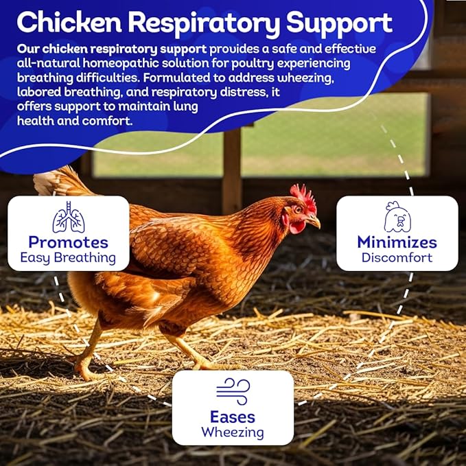 HA4E - Chicken Respiratory Support Supplement - Effective Breathing Aid for Chickens - Highly Effective Homeopathic Formula - Pellets, Barn Size (Extra Large)