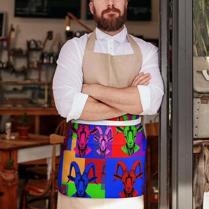 Server Apron with 3 Pockets Waist Waiter Waitress Half Apron Short Aprons