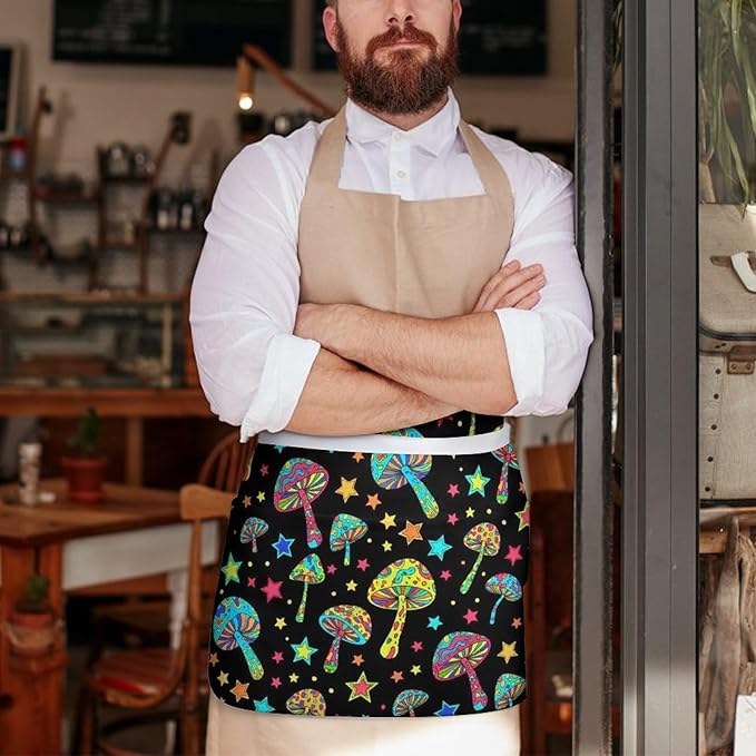 Server Waitress Waist Apron Cooking Kitchen Restaurant Aprons for Women Men