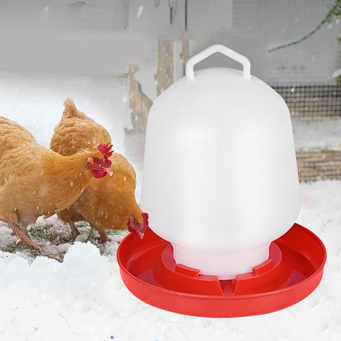 Poultry Waterer, 15L No Spill Durable Heavy Duty Chicken Feeders and Waterers,Hanging Bpa Free Plastic Large Chicken Waterer for Baby Chicks Turkeys Ducklings Quail Chickens Ducks