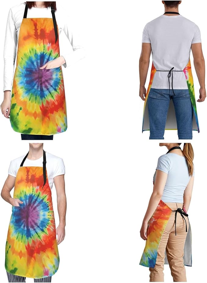 Aprons for Women with Pockets Waterproof Apron Adjustable Bib Turquoise Blue Gold Marble Apron Chef Apron