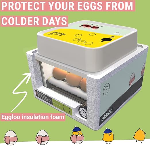 OBI-36 Egg Incubator for Hatching - 36 Eggs - Stable Temperature & Humidity Control with Eggloo Insulation, Candler - Ideal for Families and Farms - Suitable for Chicken, Duck, Quail Eggs