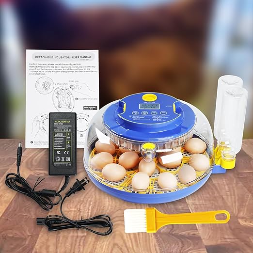 18 Egg Incubator with Automatic Egg Turning, Egg Candler, Automatic Water Bottle Refill, Eggs Incubators for Hatching Eggs Chickens Duck Quail Bird, Temp and Humidity Display