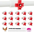 15-Pack Horizontal Chicken Nipples Waterer with 1/2" PVC Tee Fittings, Automatic Poultry Waterer Kit for DIY Chicken Duck Quail Watering System, Side Mount Drinker
