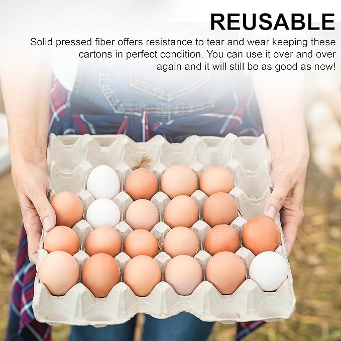 MT Products Egg Crates/Cartons Bulk Holds 30 Eggs - Pulp Fiber Material for Chicken Farm - Case of 140