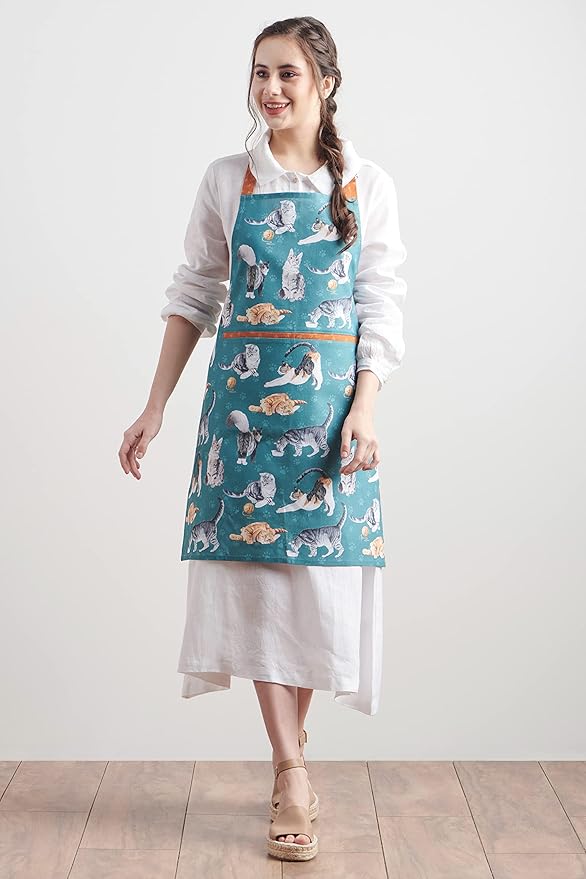 Maison d' Hermine 100% Cotton Apron for women with Pocket Kitchen Chef Apron for Men Cooking Easter Decorations