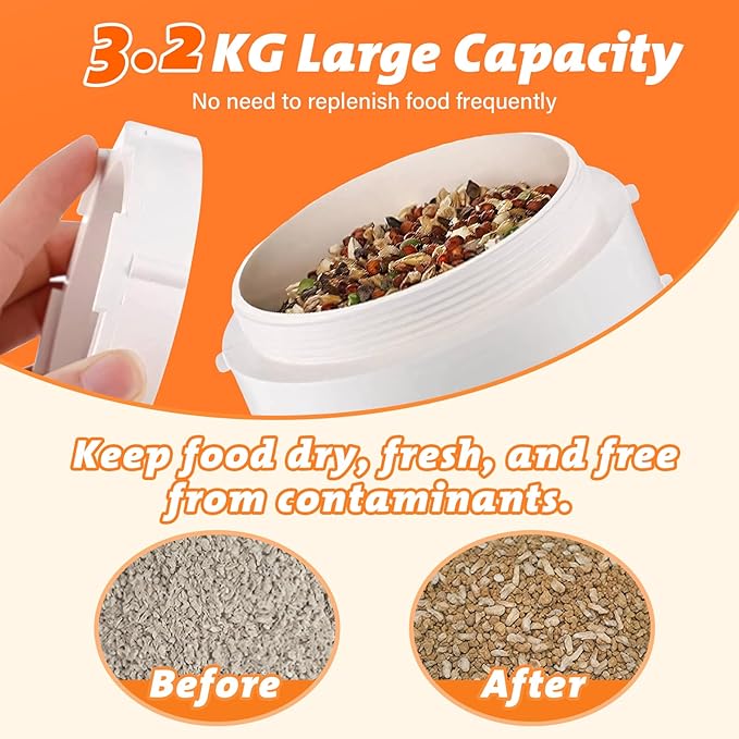 PVC Pipe Chicken Coop Feeder, Rat-Proof with Lid, Poultry Feeder (1 Pack)