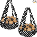 2 Pieces Egg Basket, Egg Bags Collecting Baskets with 9 Pouches, Mini Canvas Egg Collecting Bags for Farmhouse Chicken Hen Duck Goose Quail Eggs, Housewife Garden Transporting Storage