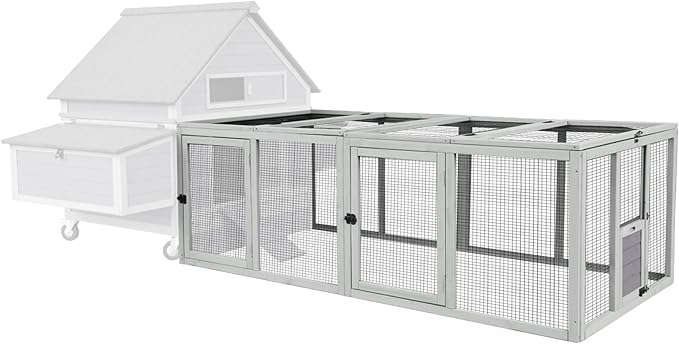 GUTINNEEN Chicken Coop Extension Chicken Run 20.73 ft², Large Expandable Hen House Run with 5 Doors, Universal Fit for Most Coops, Not for Standalone Use,79" L