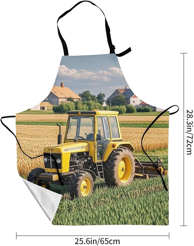 Apron for Women Men Waterproof Adjustable Bib Tractor farm Cooking Aprons Chef Bibs