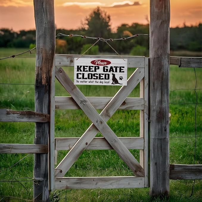 Warning Signs, Keep Gate Closed Dog Sign, Decorative Wood Hanging Wood Plaque, Warning Animal Dogs Signs, Funny Novelty Caution Dog Signs, Dogs Owner Home Decor, Door Gate Hanger Outdoor