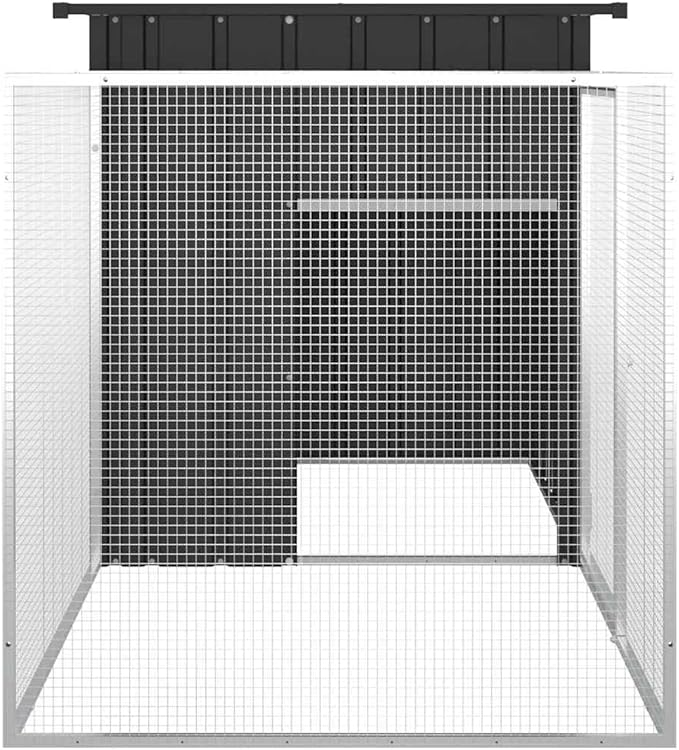 Chicken Cage for Backyard, 78.7 x 78.7 x 39.4 in Galvanized Steel Coop, Durable Outdoor Poultry Run for Chickens and Ducks, Anthracite Grey