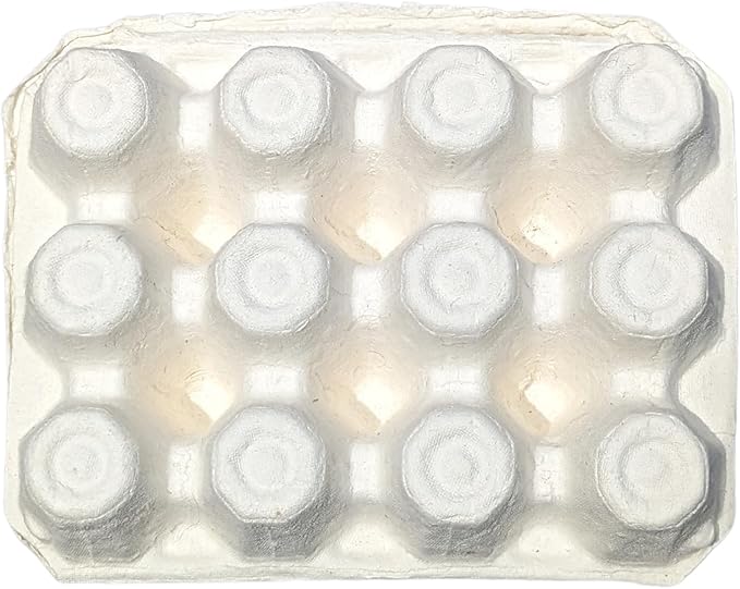 Vintage Egg Cartons for 12 Large Eggs – Classic 3x4 Layout – Durable Recycled Cardboard – Farmhouse Style – Eco-Friendly Packaging - White 25 Pack