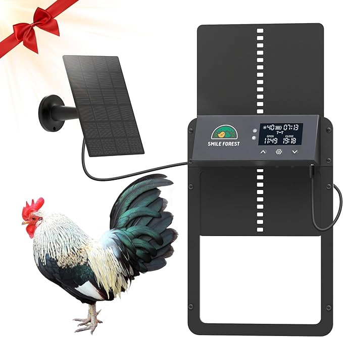 Automatic Chicken Coop Door,Multi-Modes for Chicken Door,Auto Chicken Coop Door with Anti-Pinch Feature,Automatic Coop Door with LCD Display,Run Chicken Automatic Door with Timer & Light Sensor
