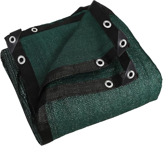 90% Heavy Duty Shade Mesh Tarp Shade Cloth Taped Edge with Grommets - for Outdoor Plant Cover,Patio,Tomatoes Barn Kennel,Greenhouse (Green, 10 ft X 10 ft)