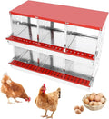 Chicken Nesting Boxes - 6 Compartment Metal Poultry Nest Box Wall Mount for Chickens, Hens, Ducks - Easy Egg Collection - Large Holes Chicken Coop Equipment (6 Compartment)